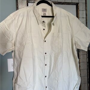 L.L. Bean Men's Casual Cream Button Down Shirt